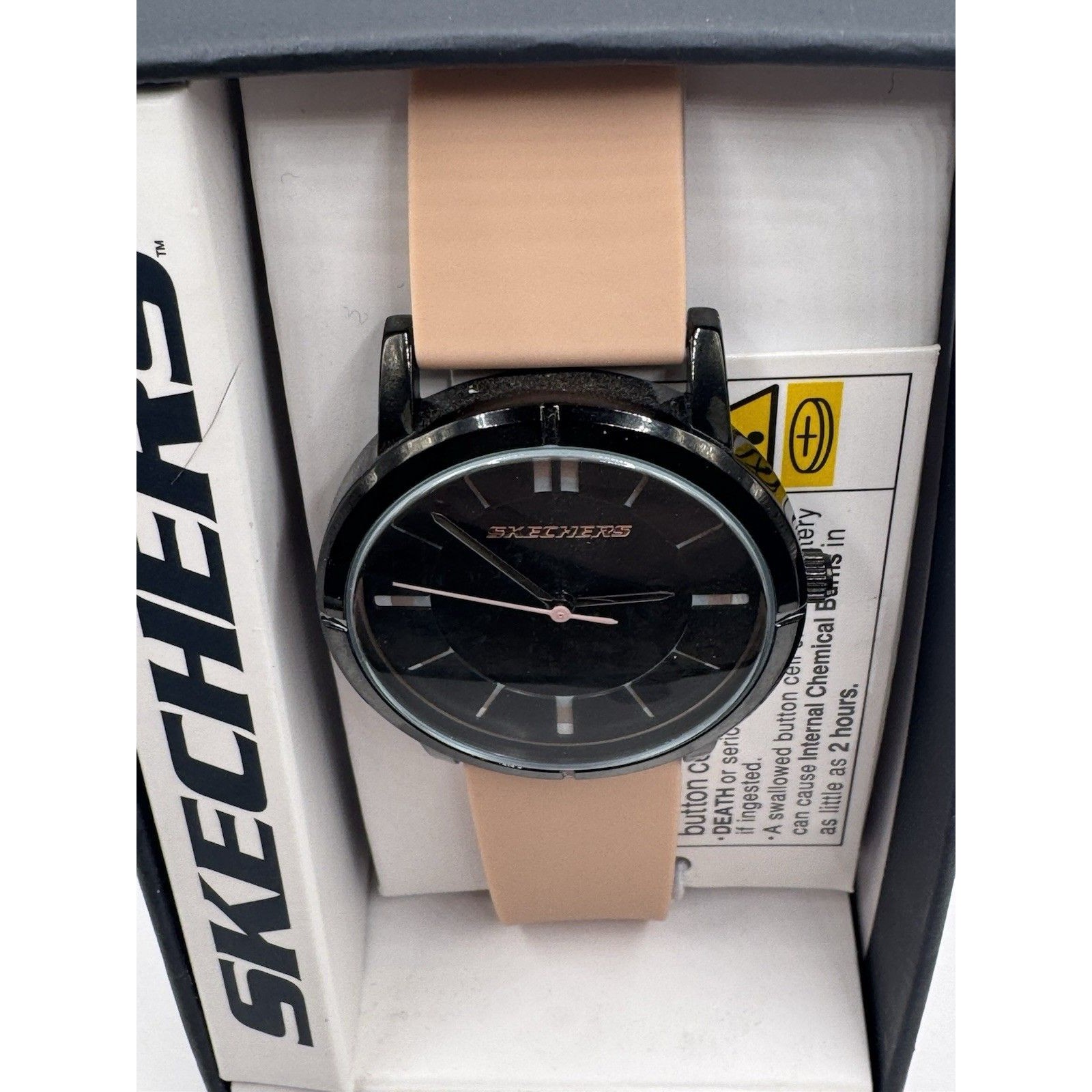 Skechers Womens Analog Watch Pink Silicone Strap Black Face 3atm Sr6225w New — image 4 of 4
